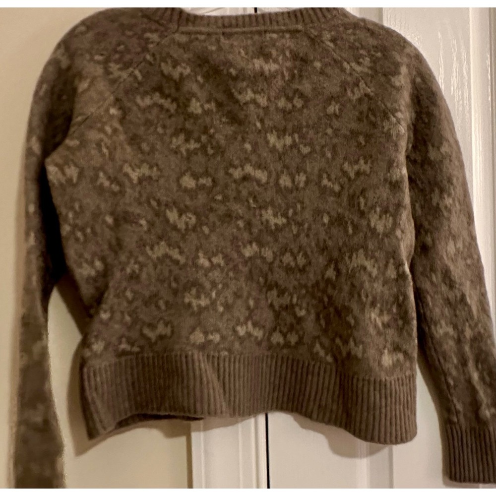 Athleta Merino Wool Blend Brown Patterned Crew Neck Sweater Womens XS - Picture 11 of 11